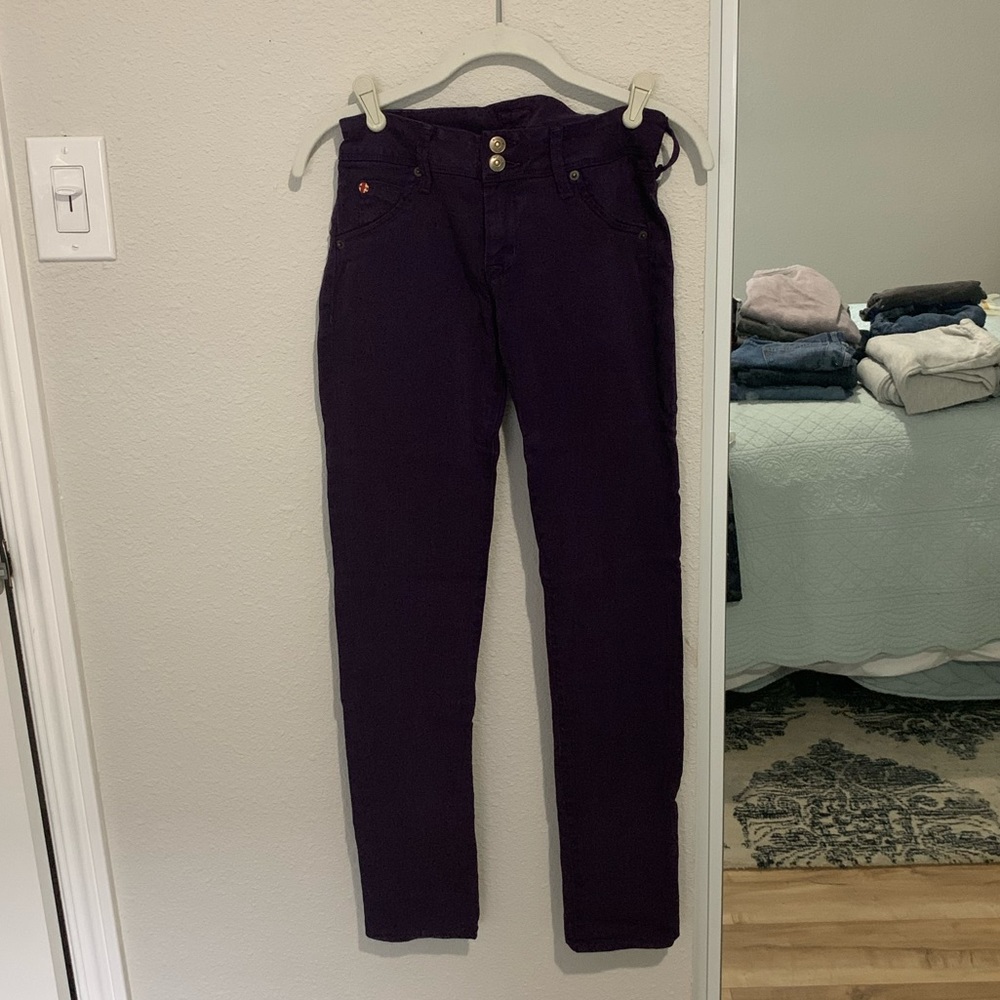 Hudson Dark Purple Skinny Ankle Jeans, Size 26